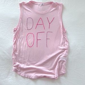 SUNDRY Day Off Muscle Tank | hand stitched, petal color